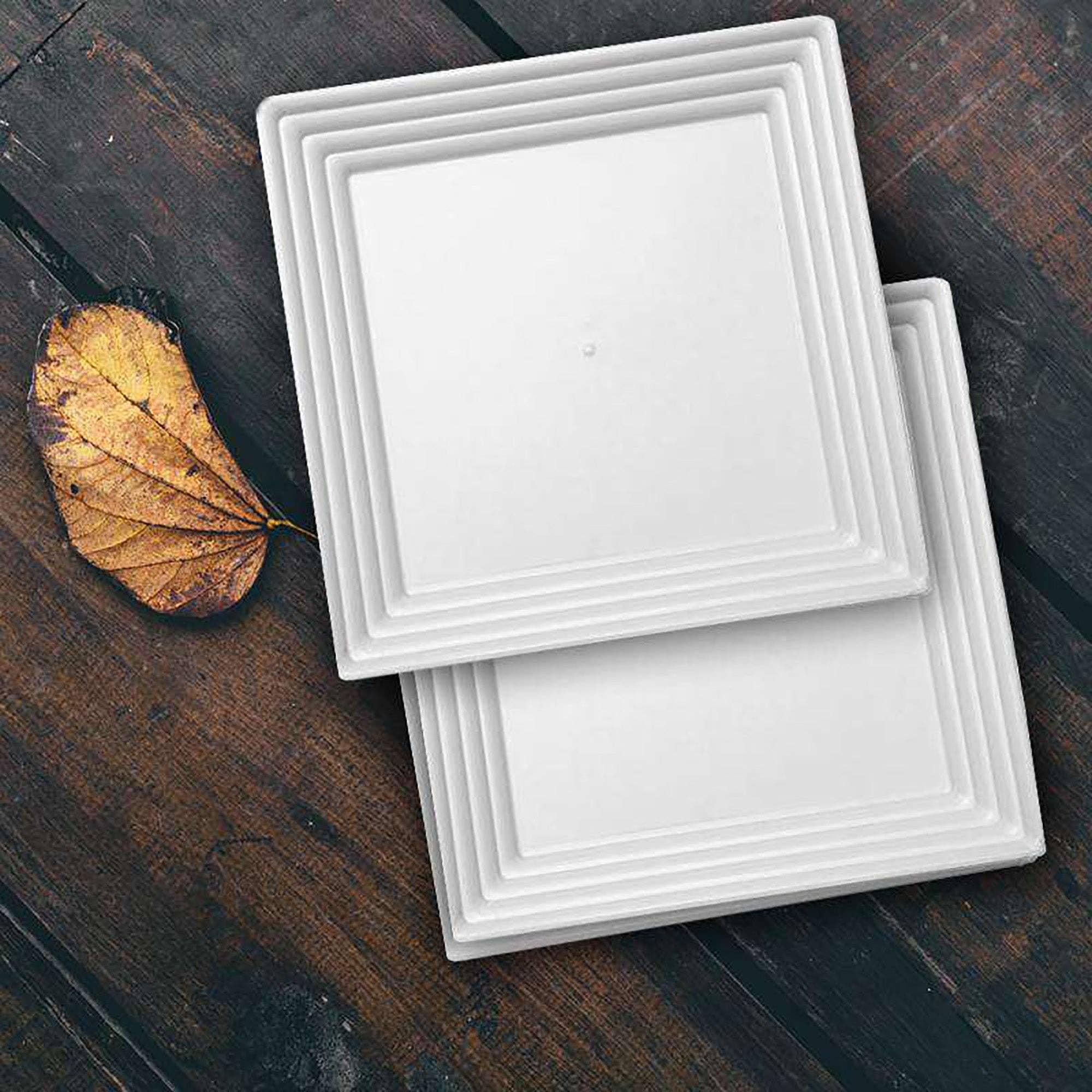 Smarty had a Party - Wholesale Serving Tray - 12" x 12" White Square Plastic Serving Trays - 3 pcs7