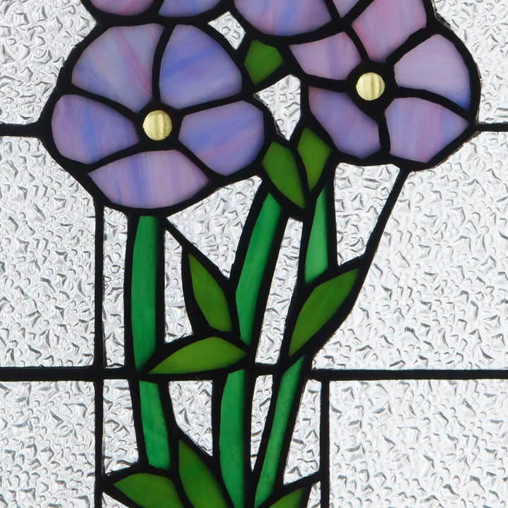 River of Goods - Wholesale Suncatcher - 10"H Forget Me Not Purple Flowers Stained Glass Window Panel7