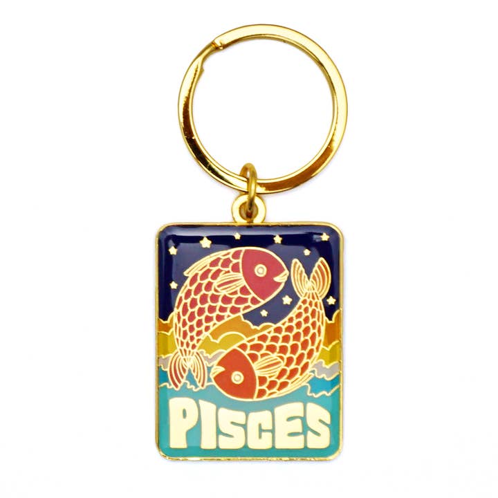 Pisces Keychain for wholesale by Lucky Horse Press