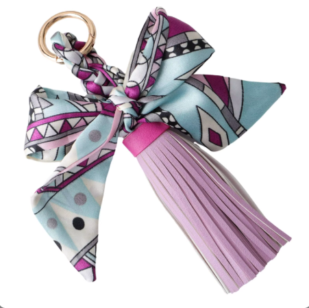 Malibu Sugar - Wholesale Purse/Bag Accessory - Women's - Faux Leather Tassel w/ Scarf Bag Charm10