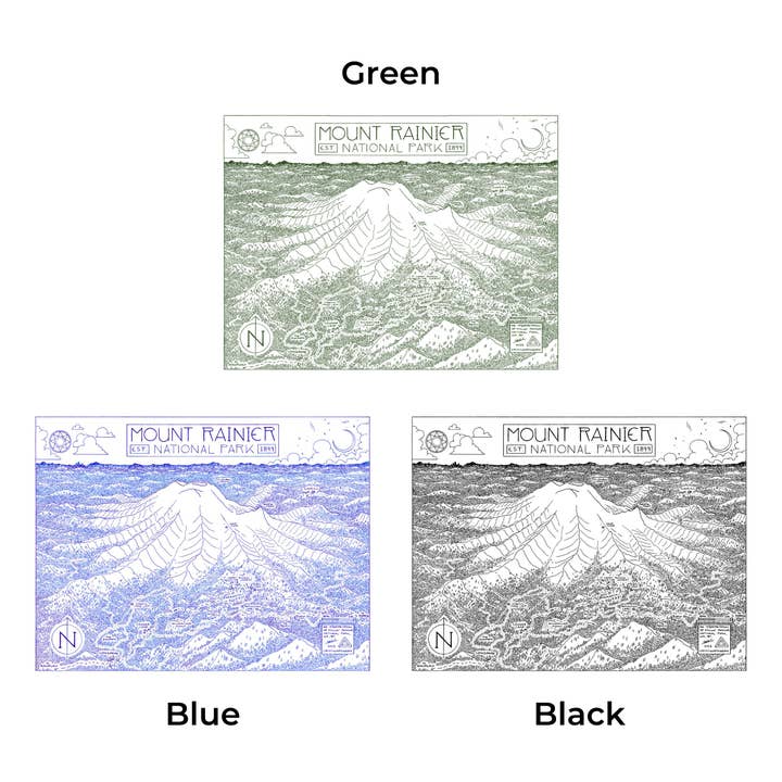 National Park Obsessed LLC - Wholesale Sticker - Mount Rainier National Park Map Sticker11