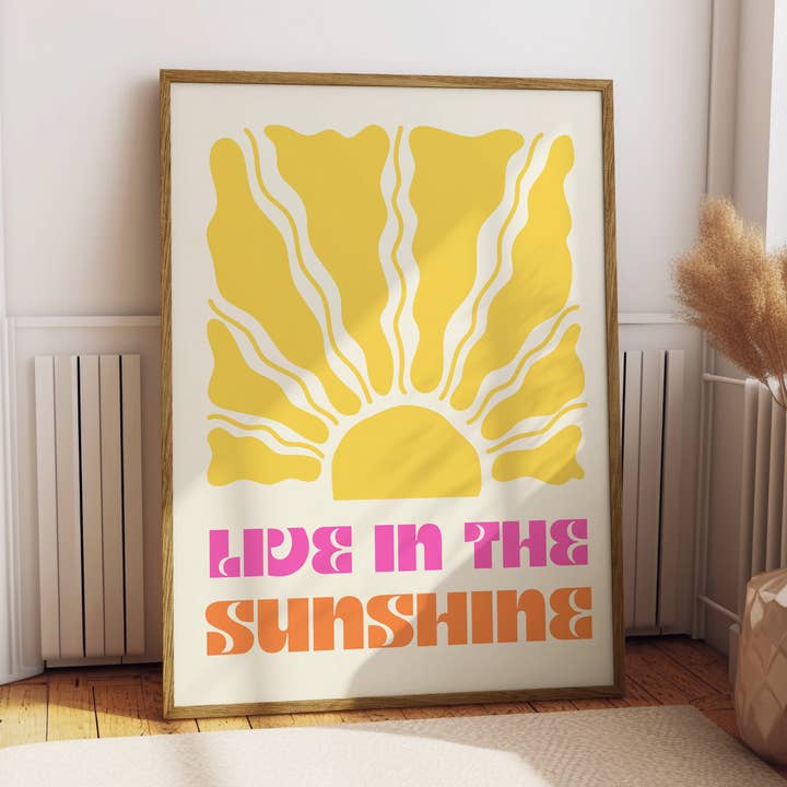Live In The Sunshine Print for wholesale by Jude River Design