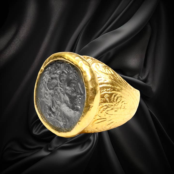 The Ancient Bazaar Jewelry & Accessories - Wholesale Cocktail/Statement Ring - Item # RS-2122A - Gold Plated Coin Ring