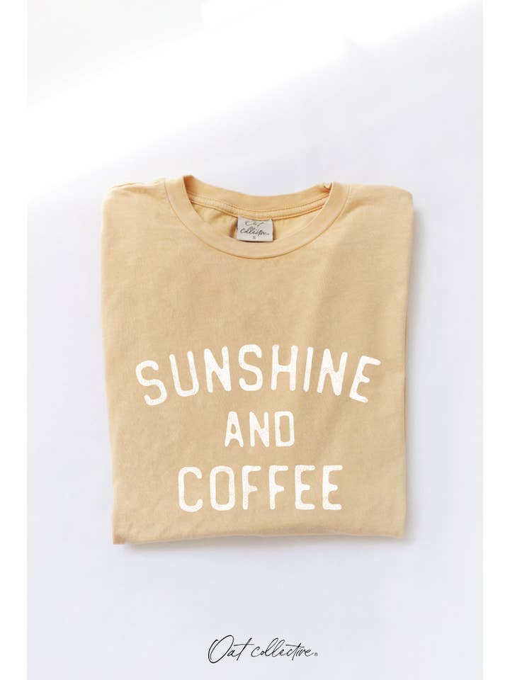 OAT COLLECTIVE - Wholesale Screen Printed T-Shirt - Women's - SUNSHINE AND COFFEE Mineral Graphic Top 6