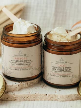 Magnesium Body Butter Set - Sleep & Post Workout Support for wholesale by Little Buddha by Daisy