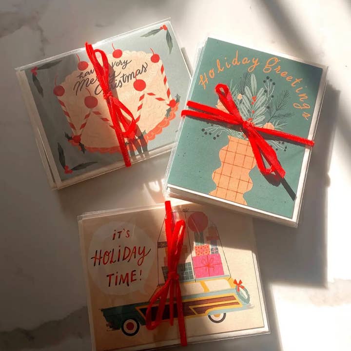 Olive & Company - Wholesale Christmas Card - Christmas Tidings Dala Horses2