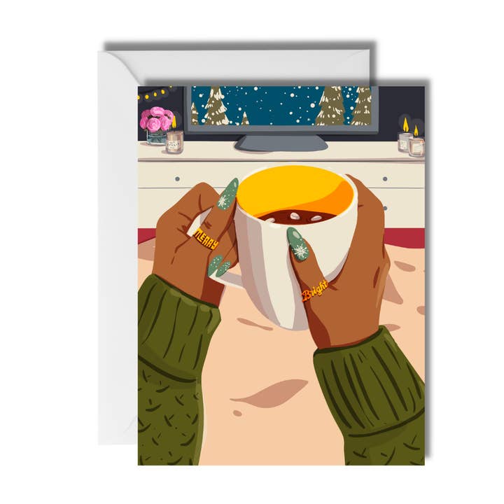 Cozy, Merry and Bright - Christmas Holiday Card for wholesale by CheerNotes Greeting Cards & Stationery