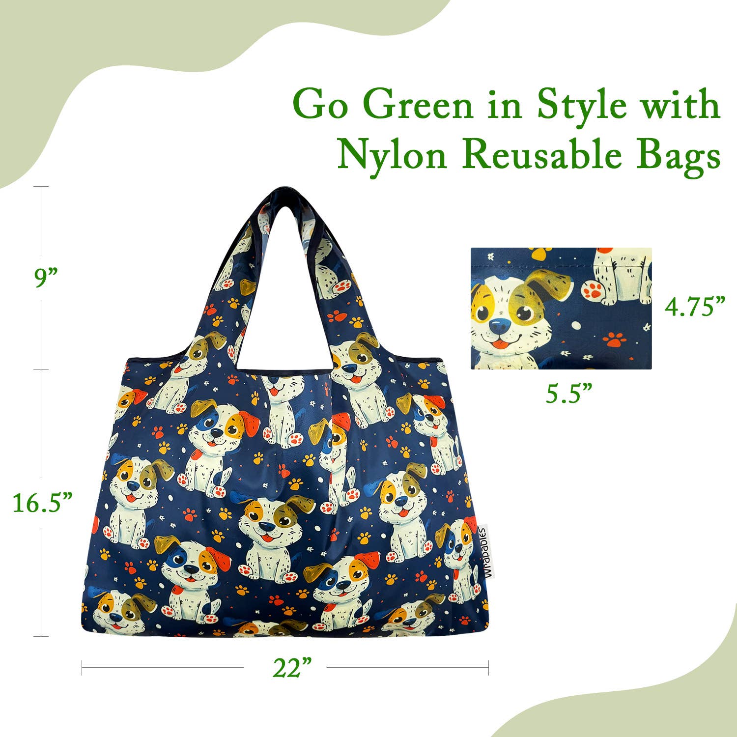 Wrapables.com - Vente Sacs de course/à provisions - Sac de courses réutilisable en nylon grand format Wrapables21