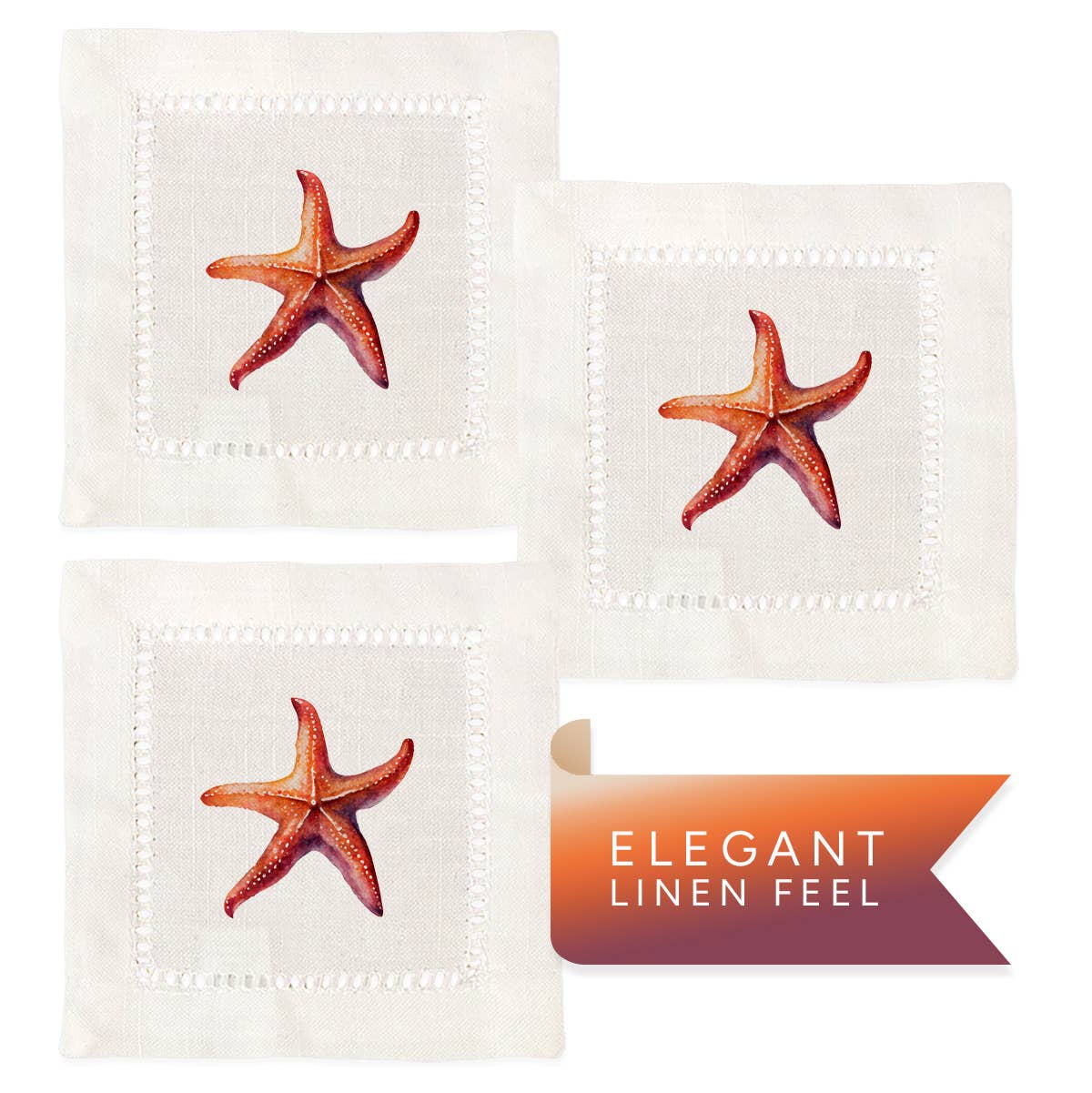 Jolitee - Wholesale Dinner & Cloth Napkin - Starfish Hemstitch Napkins1