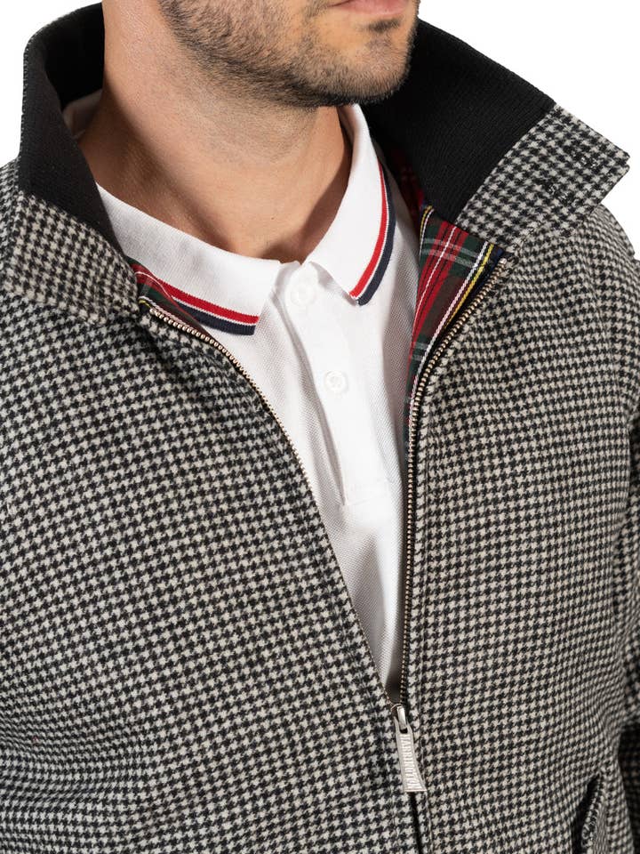 Harrington kortvadderad ulljacka med hundtandsmönster för wholesale av HARRINGTON®