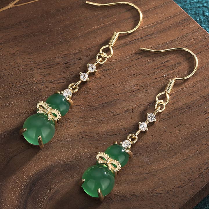 Orecchini Zucca di Giada con Cristalli per la vendita all'ingrosso da parte di Bright MacMing