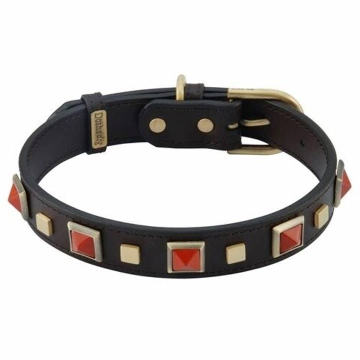 Rock and Roll Collar/Leash - Brown, Red Jasper for wholesale by Dosha Dog