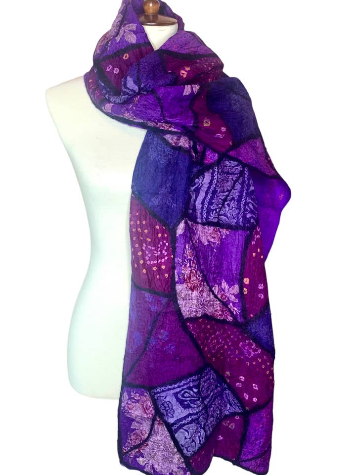 Sari Patchwork - Paars voor wholesale door Pomegranate Moon