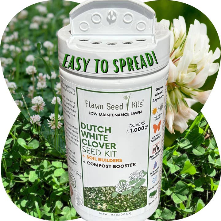 Flawn Seed Kits - Wholesale Plant Seeds - Dutch White Clover Seed Kit Easy Spread Shaker11