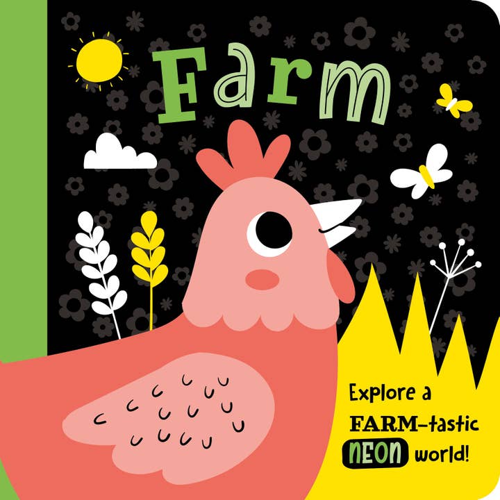 Granja - Explora un Mundo Neón Granja-tástico - Libro de Cartón para Niños para venta al por mayor de Robert Frederick Ltd