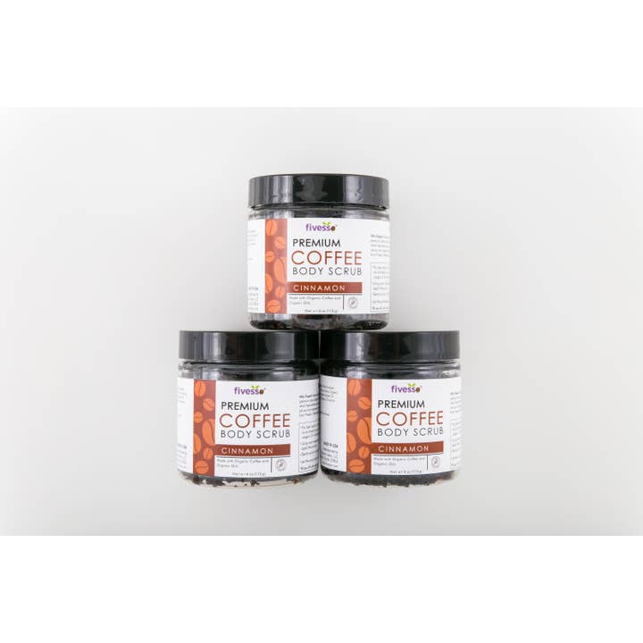 Fivesso - Organic Coffee Skincare - Wholesale Body Scrub/Exfoliant - Fivesso Cinnamon Coffee Body Scrub2