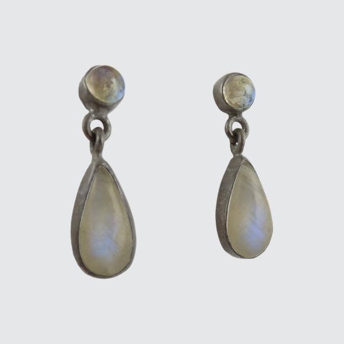 Jane Diaz NY - Wholesale Dangle Earrings - Cabochon Stone Teardrop Stud Earring4