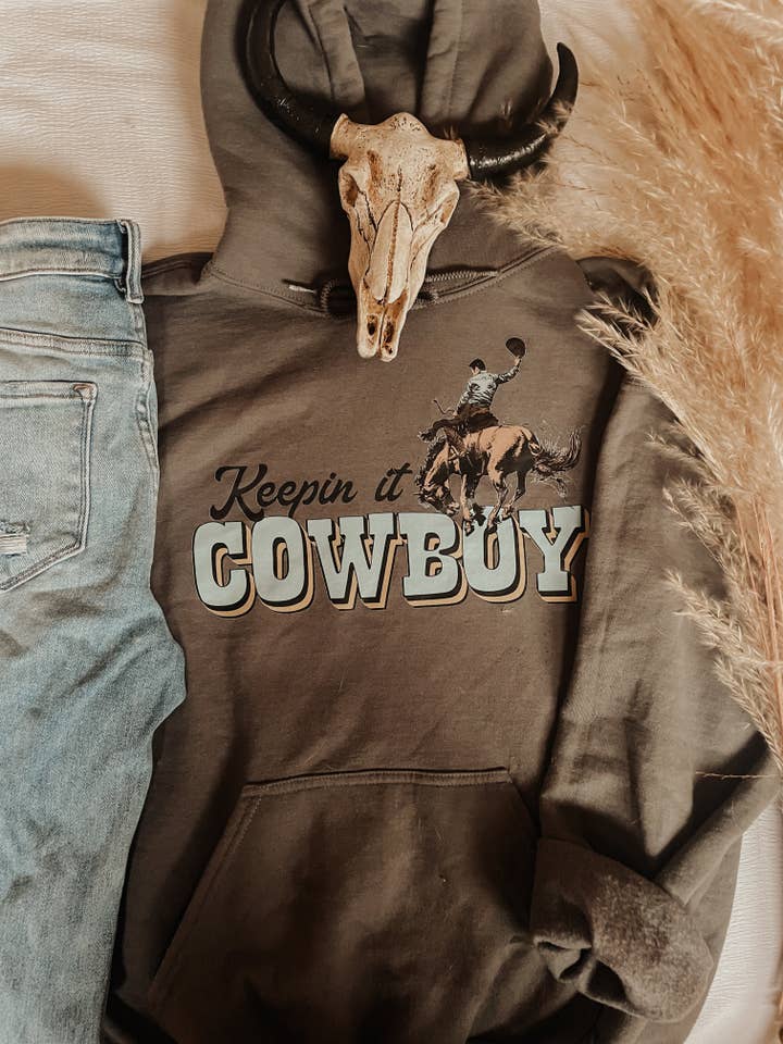 Keepin It Cowboy Western Hoodie for wholesale by Rustic Runaway LLC
