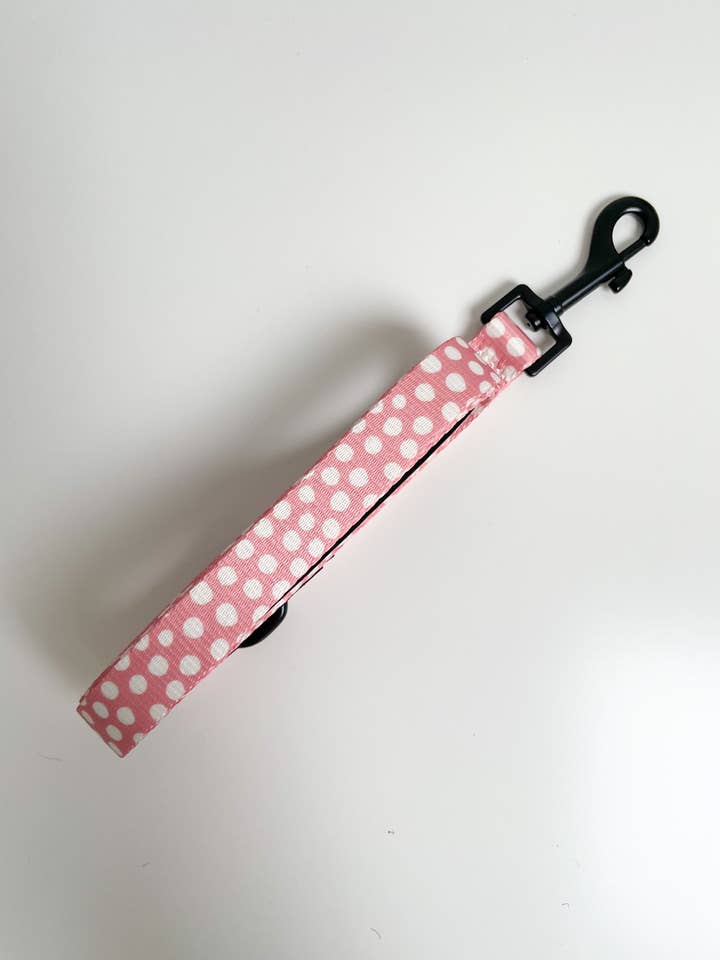 Pink Polka Dog Lead / Leash for wholesale by Boops for Betty