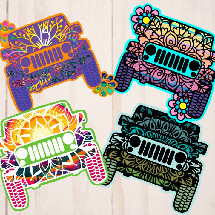 Graceful Darkness, LLC - Wholesale Sticker - Wrangler Mandala (Jeep Inspired), Vinyl Sticker