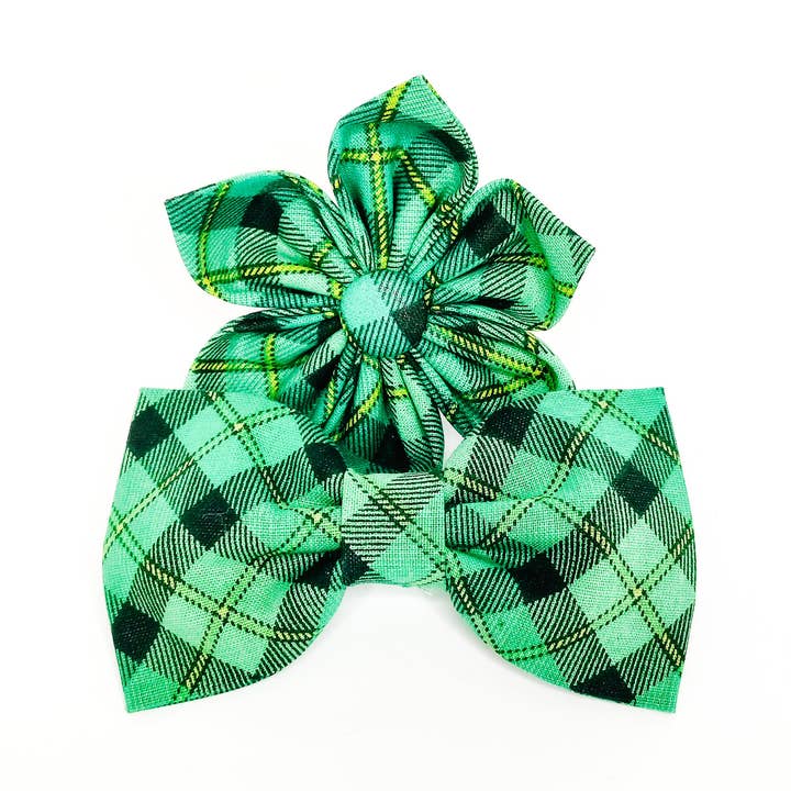 Papillon e Fiore per Collare a Quadri di Paddy per Cani per la vendita all'ingrosso da parte di Charlotte's Pet