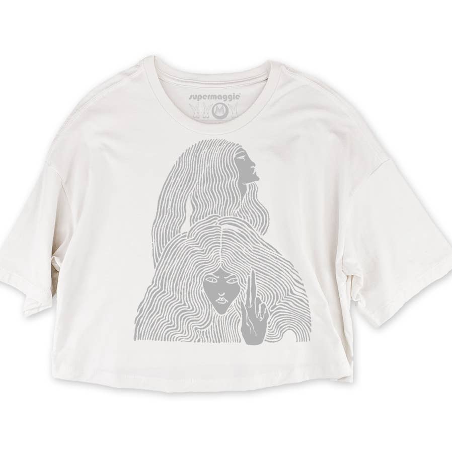 Supermaggie @ Faire - Wholesale Screen Printed T-Shirt - Women's - Witches Clover Crop Tee1