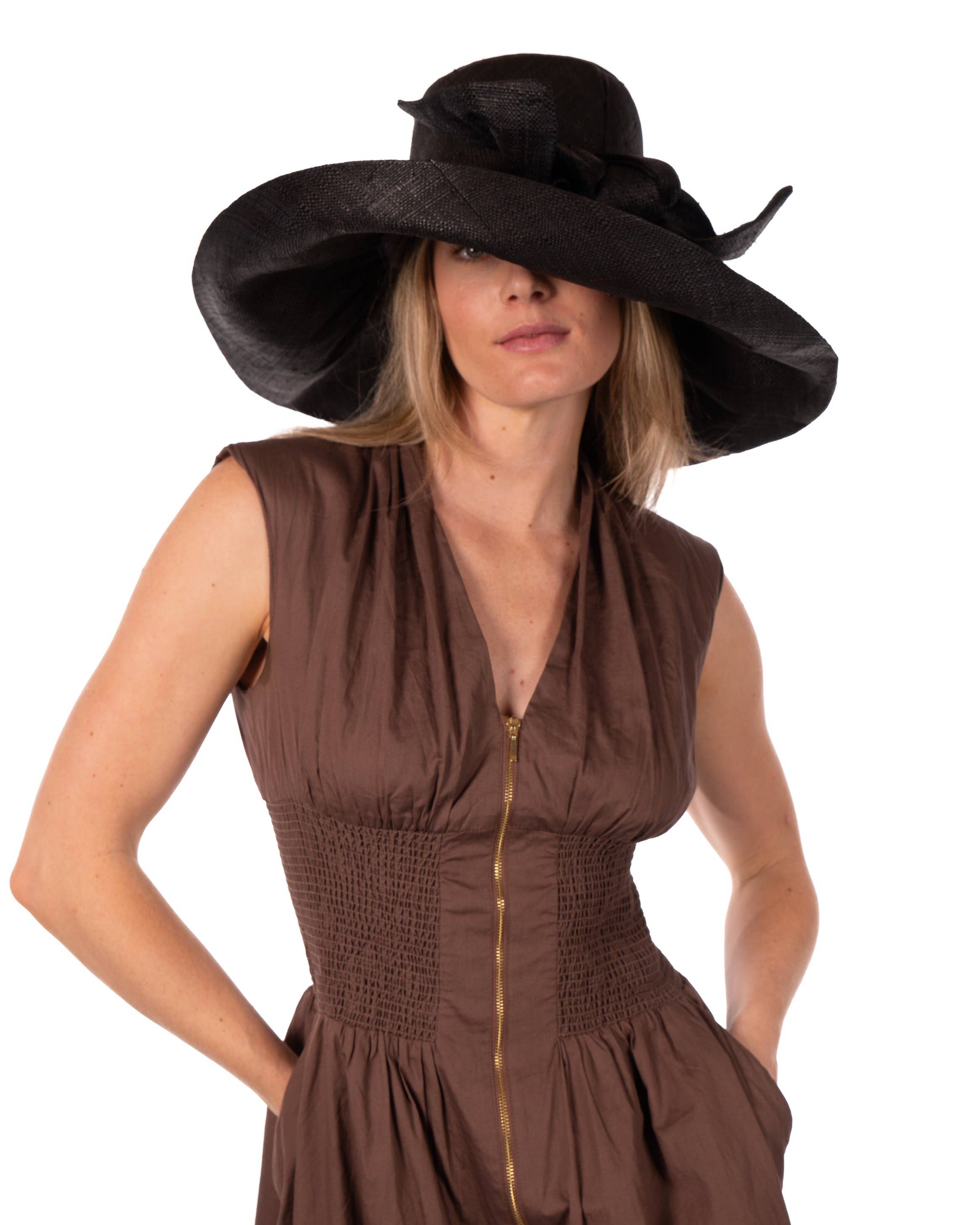 Shebobo - Vendita all'ingrosso Cappello di paglia - Donna - Cappelli di paglia Shebobo con tesa larga da 12,7 e 17,8 cm e grande fiocco tinta unita10