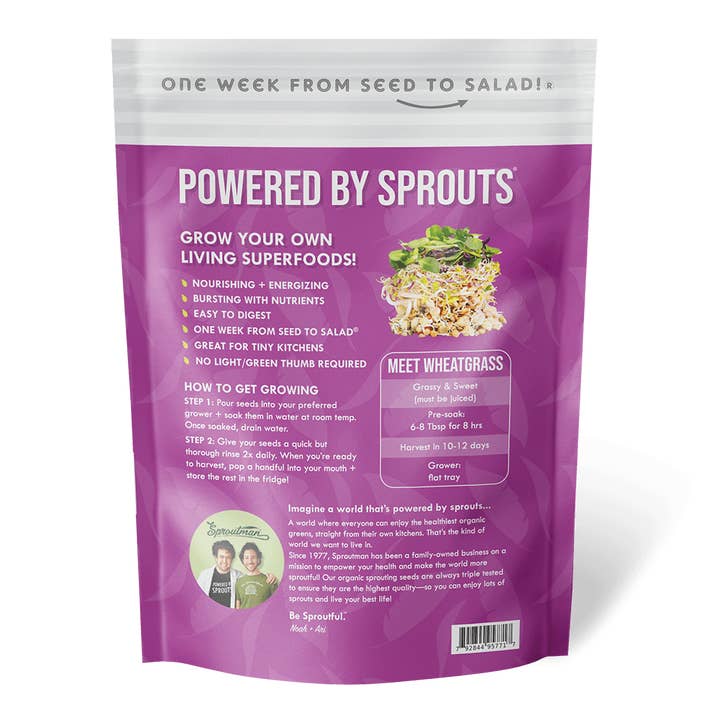 Sproutman - Wholesale Plant Seeds - Organic Wheatgrass Sprouting Seed