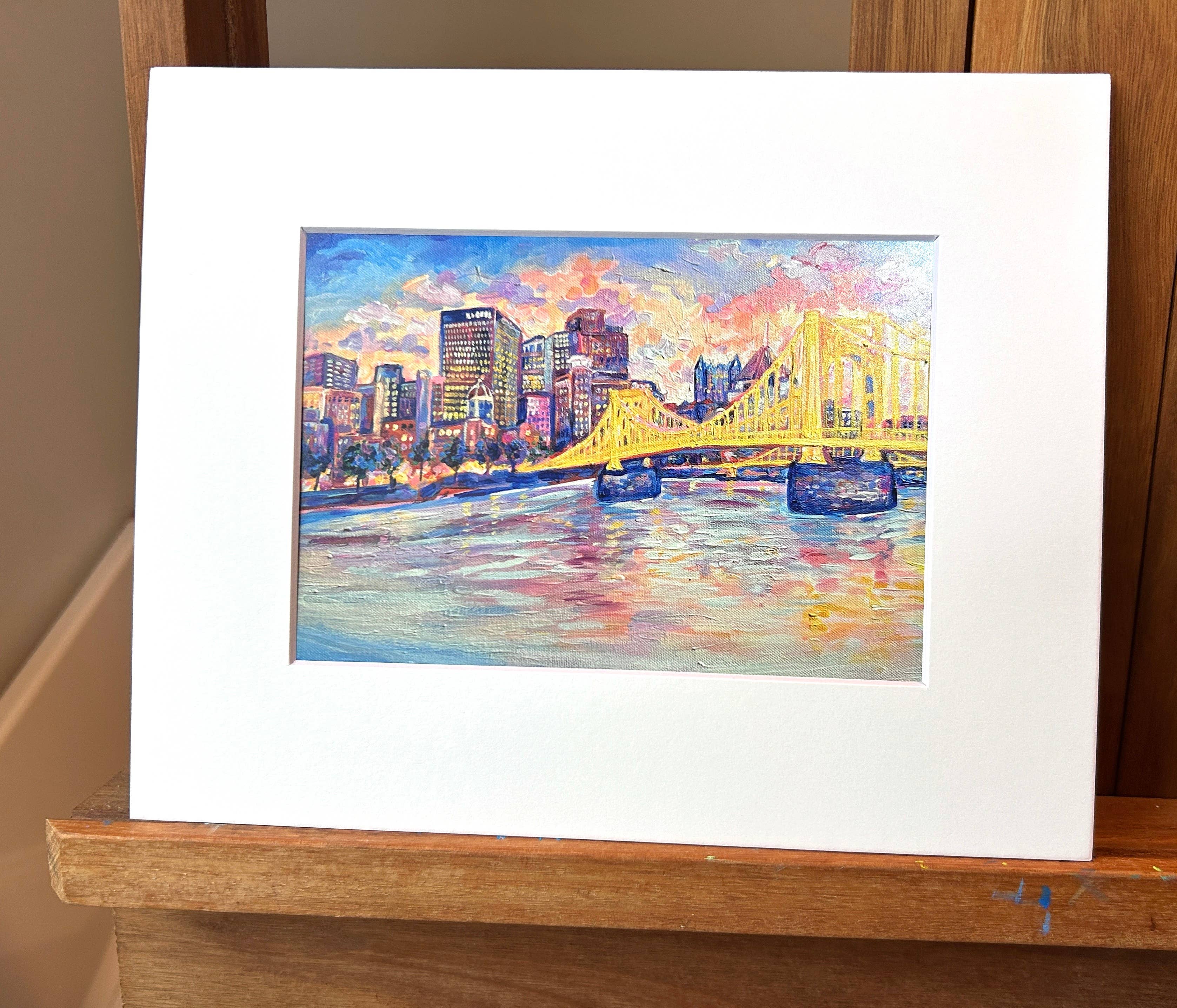 Ally Bartoszewicz Art - Wholesale Art Print - "Good Morning, Pittsburgh" 5x7 print with 8x10 mat 2