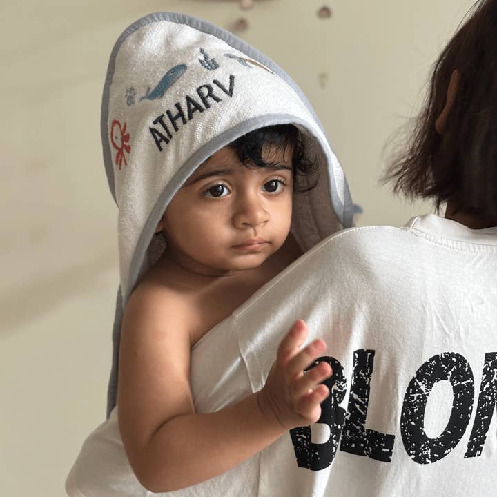 Toalla con Capucha para Niños de Algodón Puro Sea Buddies para venta al por mayor de Zoey Inc.