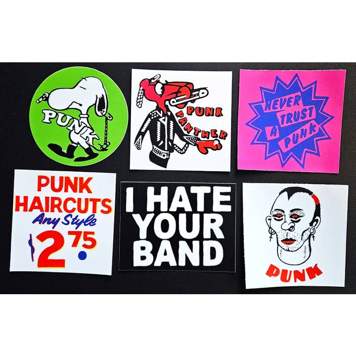 Vintage Reproduction Punk Rock Vinyl Stickers for wholesale by Flip The Record