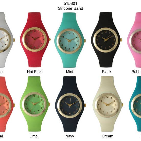 Time World USA - Wholesale - 6 Geneva Silicone Band Watches3