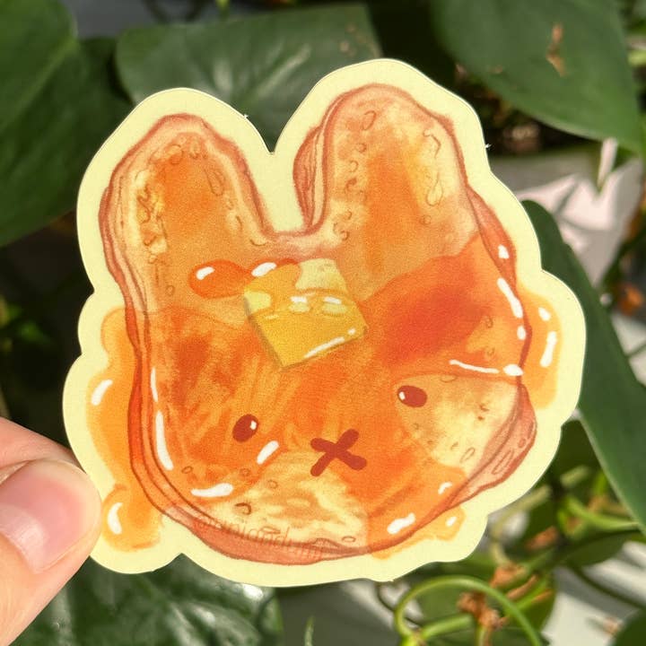 Bunny Pancake Sticker | Foodimal Waterproof Sticker for wholesale by Uni & Umi