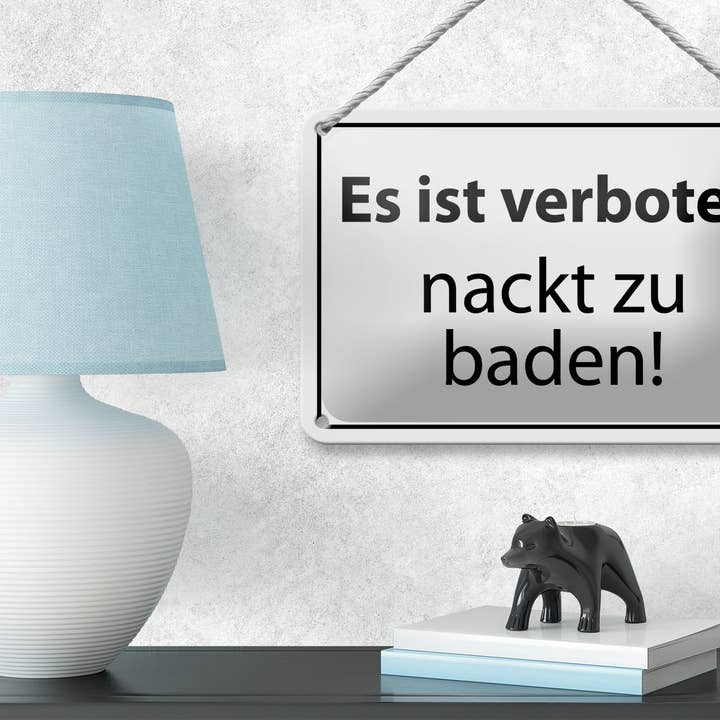 Femer - Wholesale Sign - Tin sign note 18x12cm Forbidden to bathe naked2