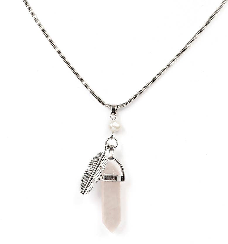 Kaleidoscope Accessories - Wholesale Pendant/Charm Necklace - 20 Natural Stone Assortment Silver Chain Necklace5