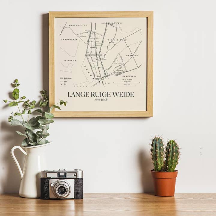 Lång grov äng i vintagestil för wholesale av Vintage Stadskaart