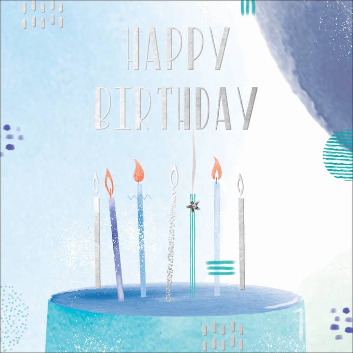 Handmade Bday Card - Cake and Candles Design for wholesale by The Handcrafted Card Company