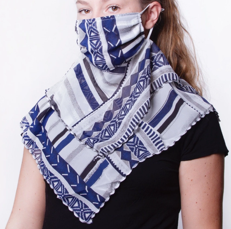 Melie Bianco - Venta al por mayor Bufanda - Mujer - Bufanda de gasa mascarilla blanco/negro/azul marino1