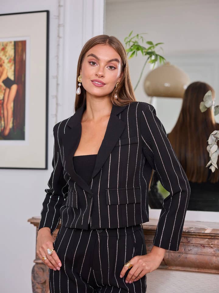 Blazer court avec strass - 2493 pour la vente par Frime