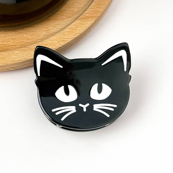 TheDivaSoap - Wholesale Hair Clip - Women's - Eye-rolling Cat Claw Clip, Black Cat Hair Clip1