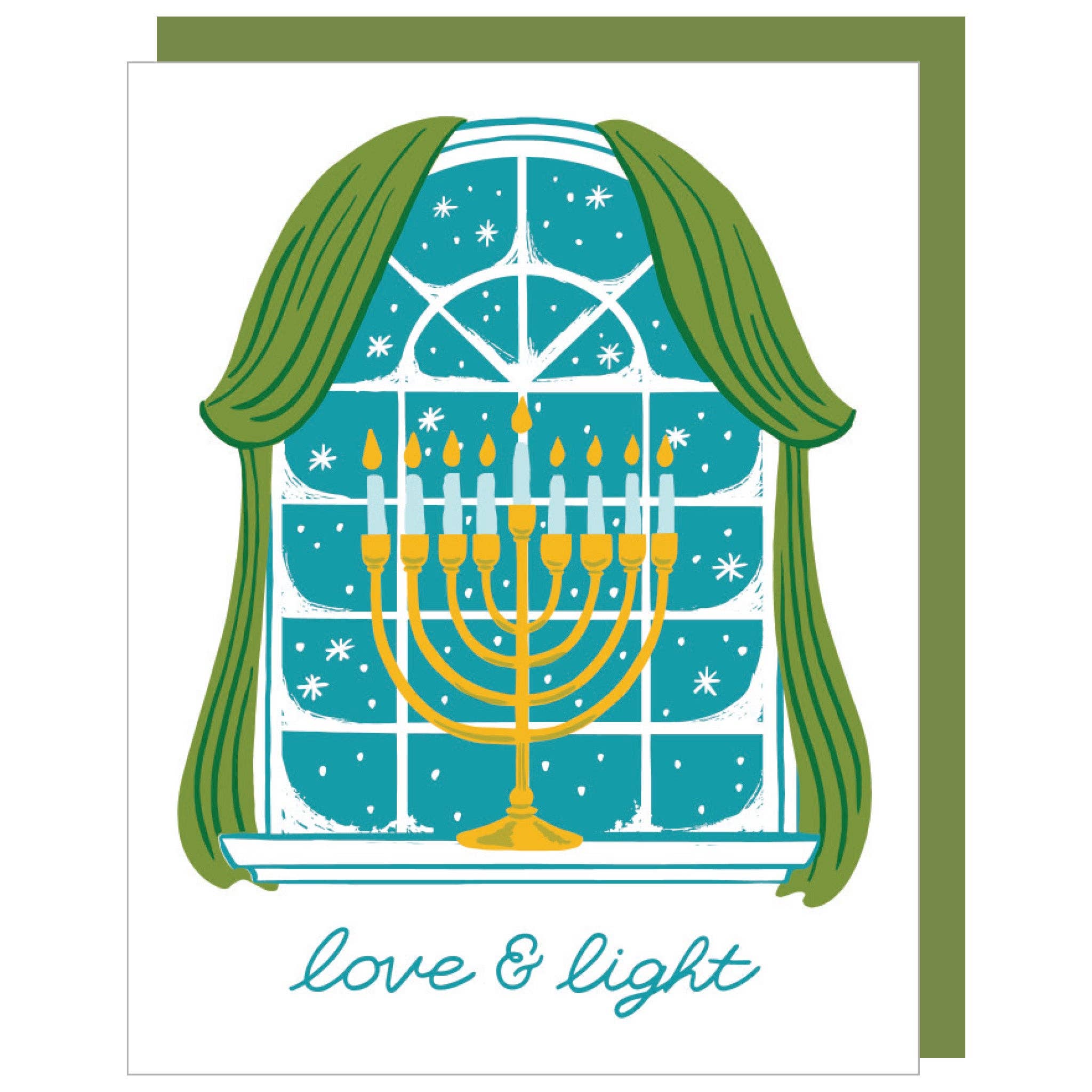 Smudge Ink - Wholesale Hanukkah Card - Window Menorah Hanukkah Card0