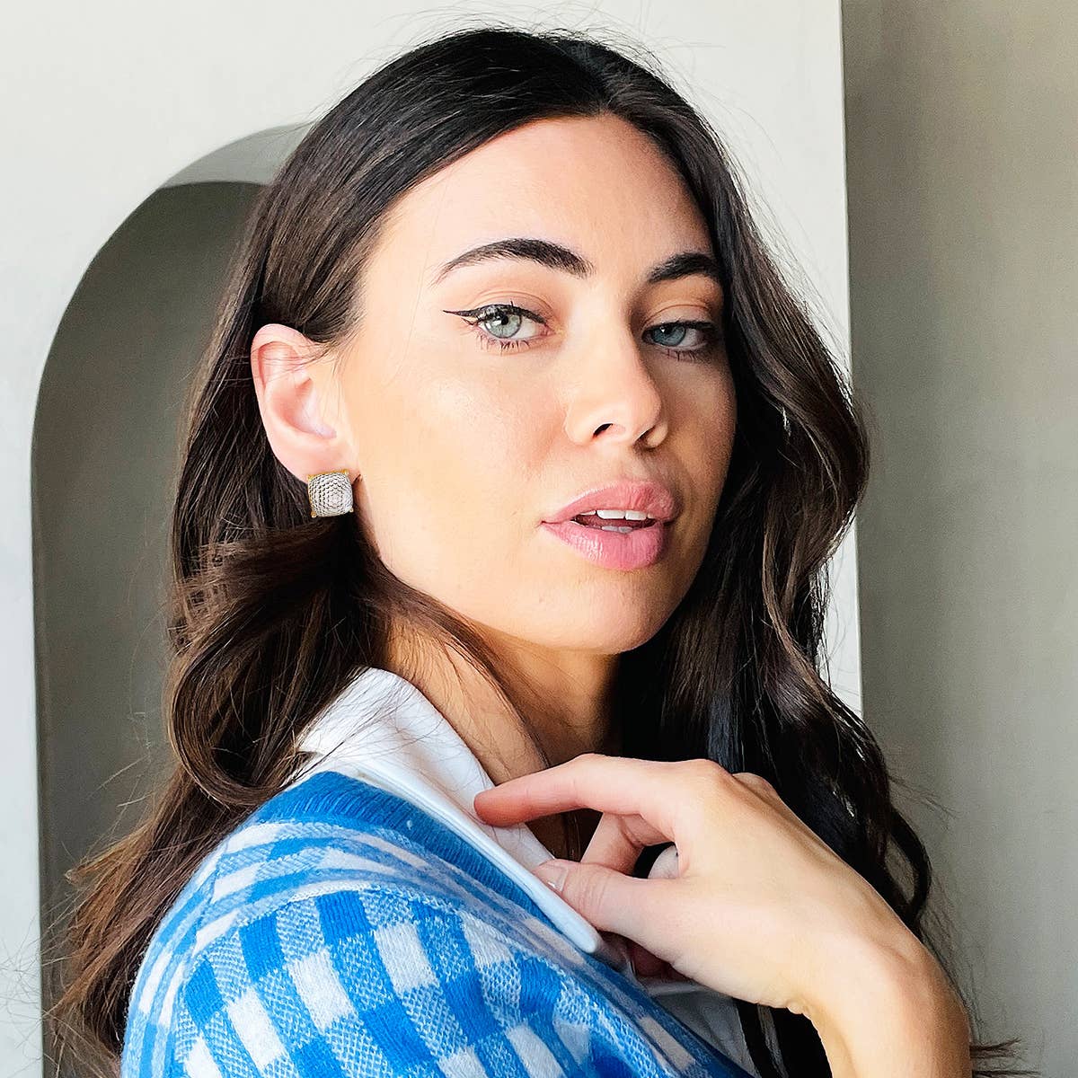 Loven x Mini Momo - Wholesale Jewelry Set - Sports Earrings Game Day Cushion Square Studs Set - Golf2