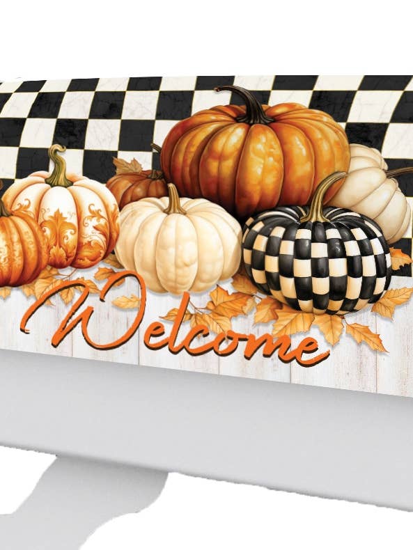 Checkered Pumpkin-Mailbox Makeover for wholesale by Custom Decor