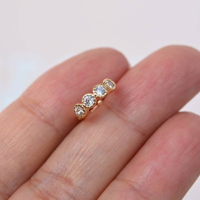 StockJWL – wholesale Cuff/wrap earrings – Compression Stone Cartilage Earrings Ear Cuff with Zircon Stone  Gold Silver2