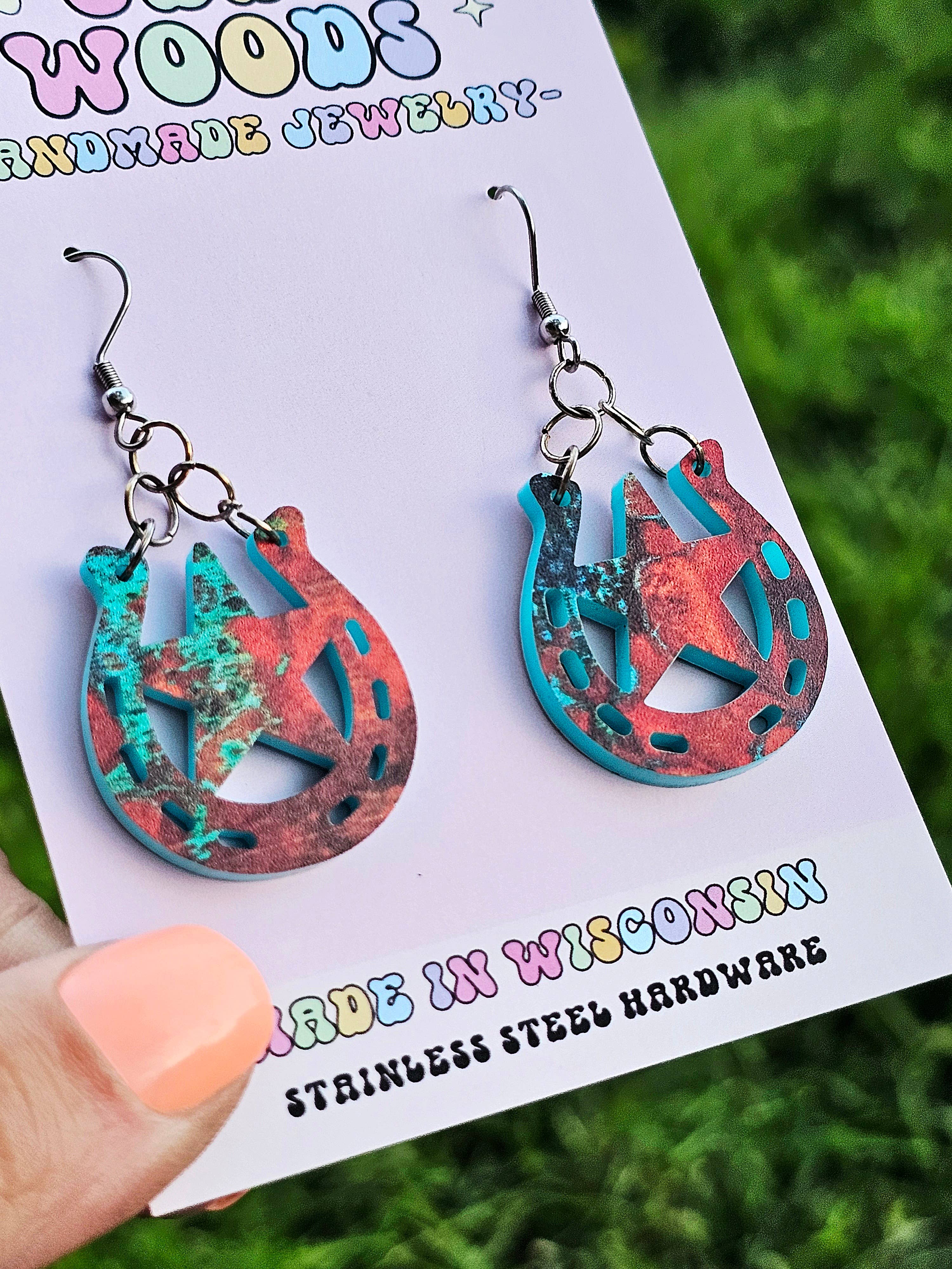 Jedi Woods LLC - Vendita all'ingrosso Orecchini pendenti - Orecchini Western a ferro di cavallo e stella4