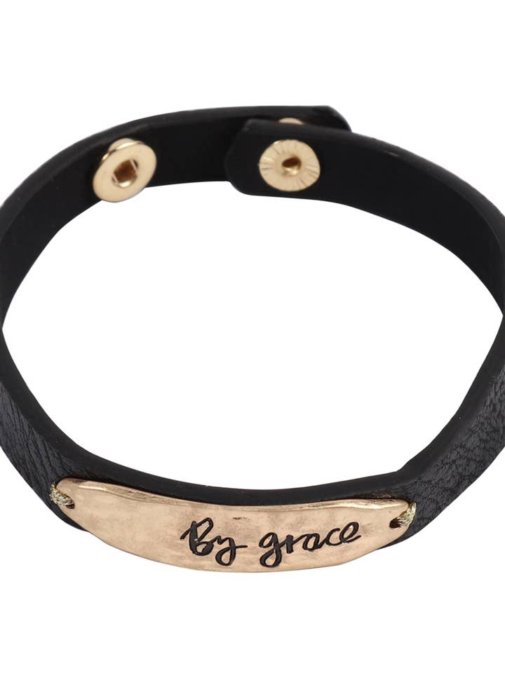 Grace Leather Strap Bracelet for wholesale by MYS Wholesale Inc