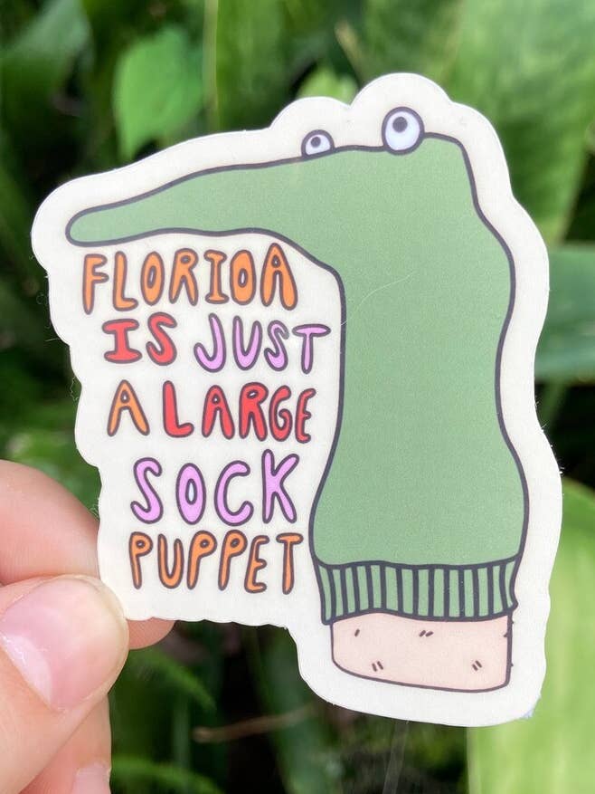 Adesivo con marionette Florida is a Sock | Adesivo impermeabile per la vendita all'ingrosso da parte di Frankie Blue