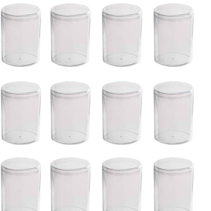 Hammont - Wholesale Gift Box - Clear Acrylic Boxes Round 12 Pack 2.75"X3.75"