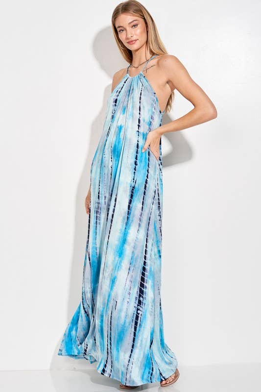 Lemon Tree - Wholesale Dress - Women's - Tie dye Spaghetti strap cami maxi dress13