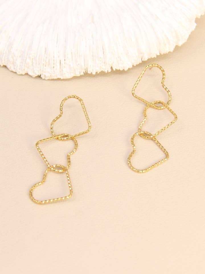 Romantic Stainless Steel Heart Earrings for wholesale by BELLISSIMA BIJOUX